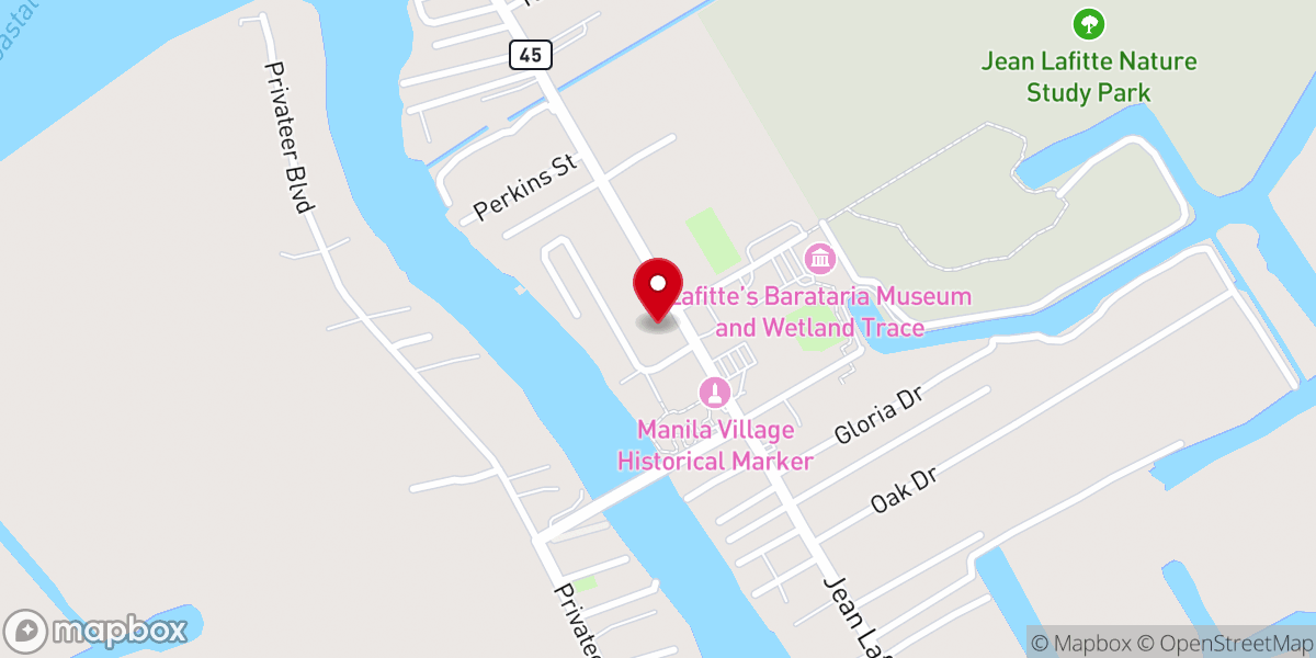 Map showing location of Barataria Baptist Church