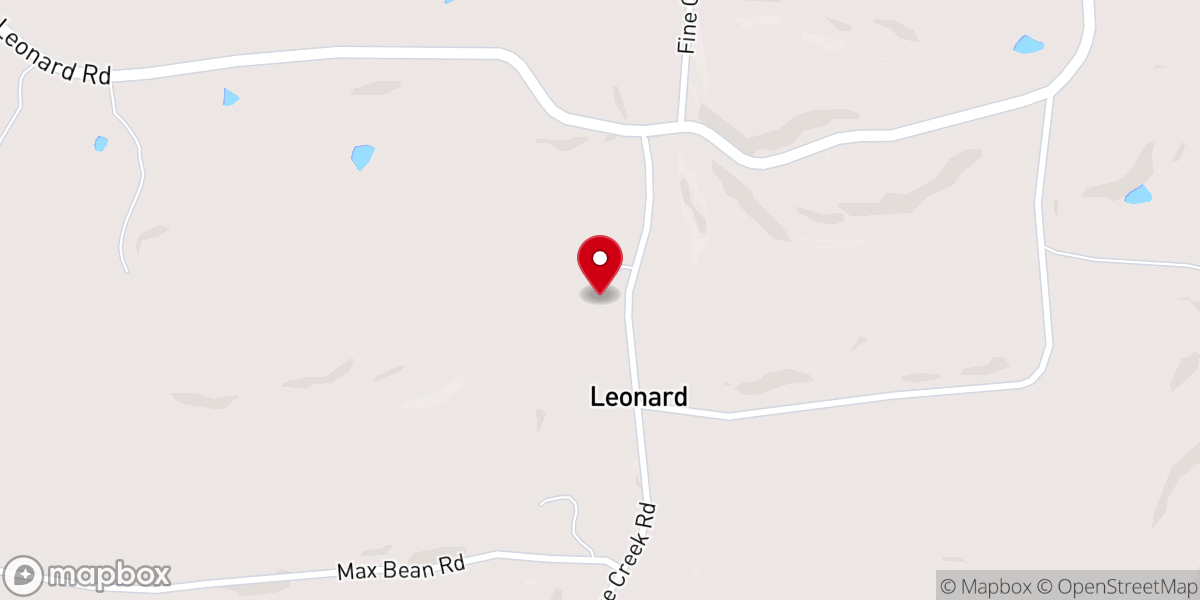 Map showing location of Leonard Church