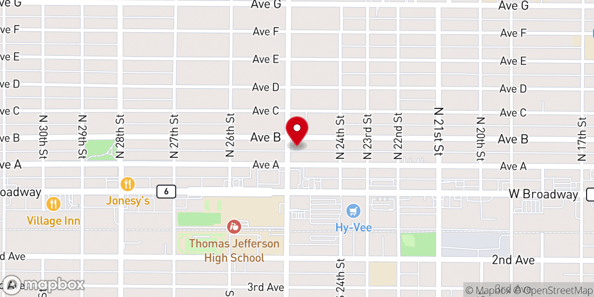 Map showing location of Iglesia Fe y Esperanza