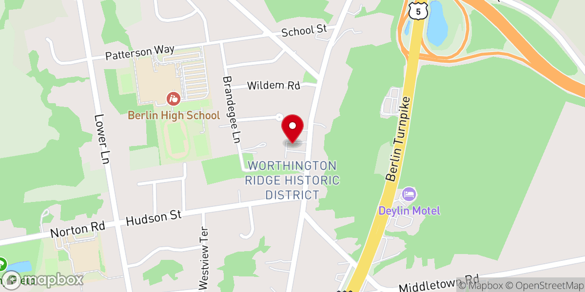 Map showing location of Berlin Congregational Church