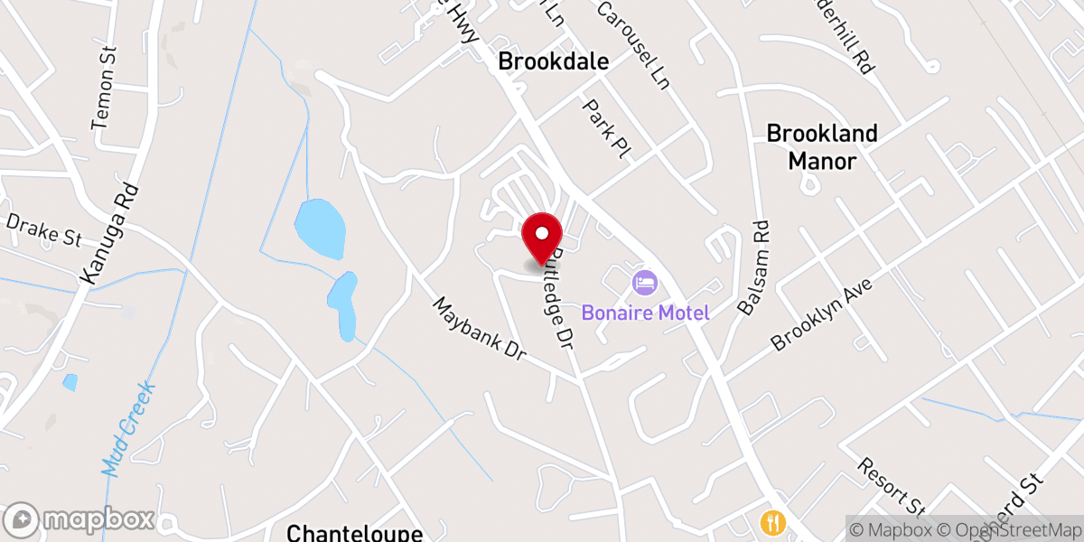 Map showing location of Chapel in the Pines