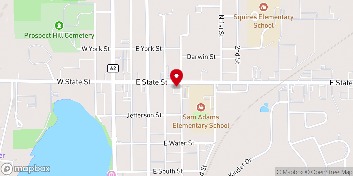Map showing location of Grace Bible Chapel