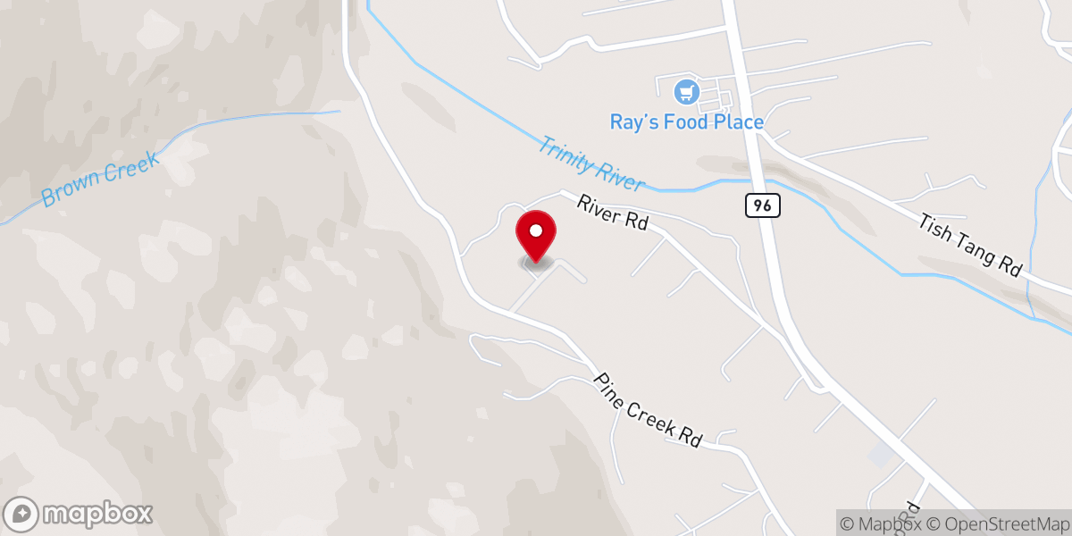 Map showing location of St Kateri Tekakwitha Mission - Hoopa