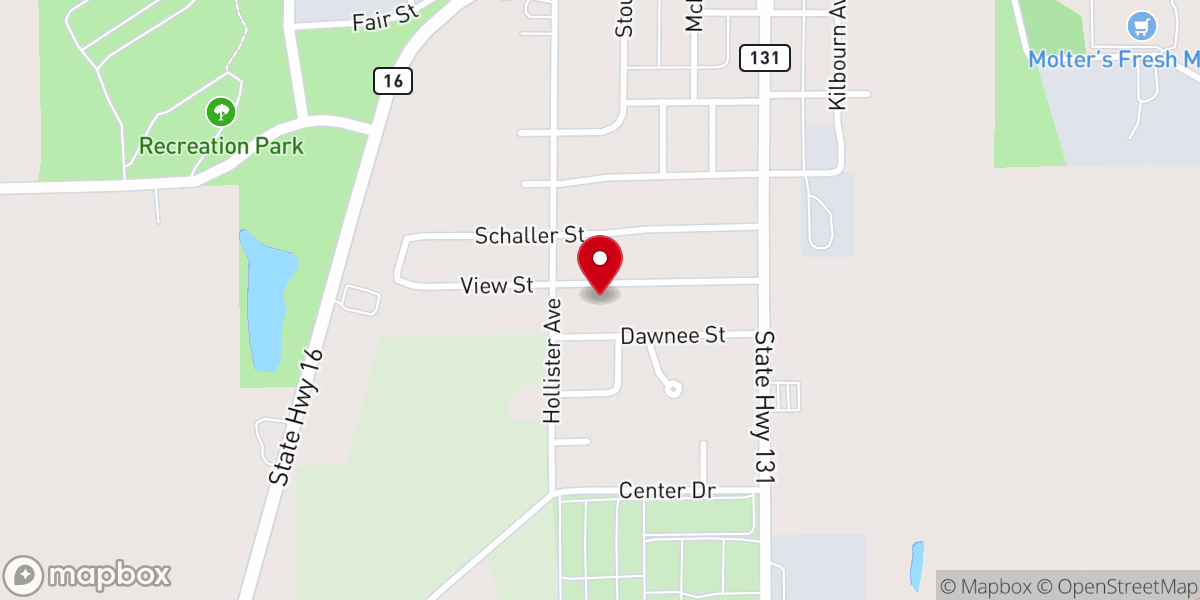 Map showing location of Church of Christ