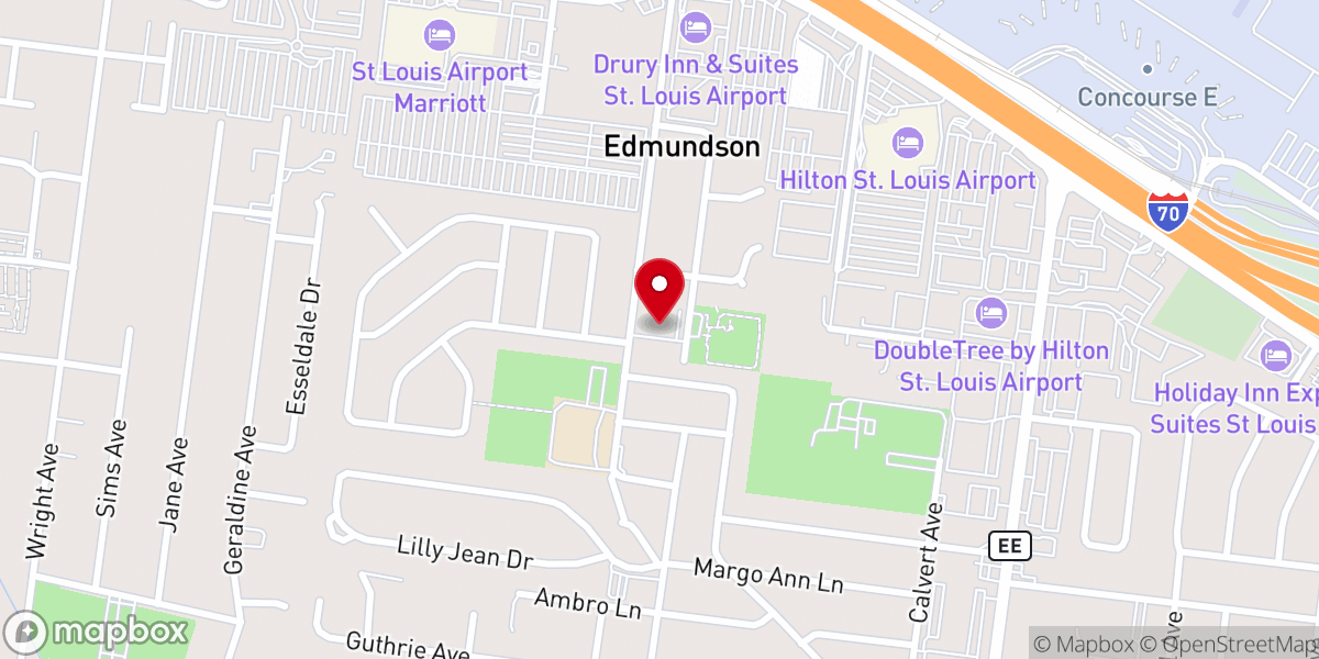 Map showing location of New Hope Baptist Church