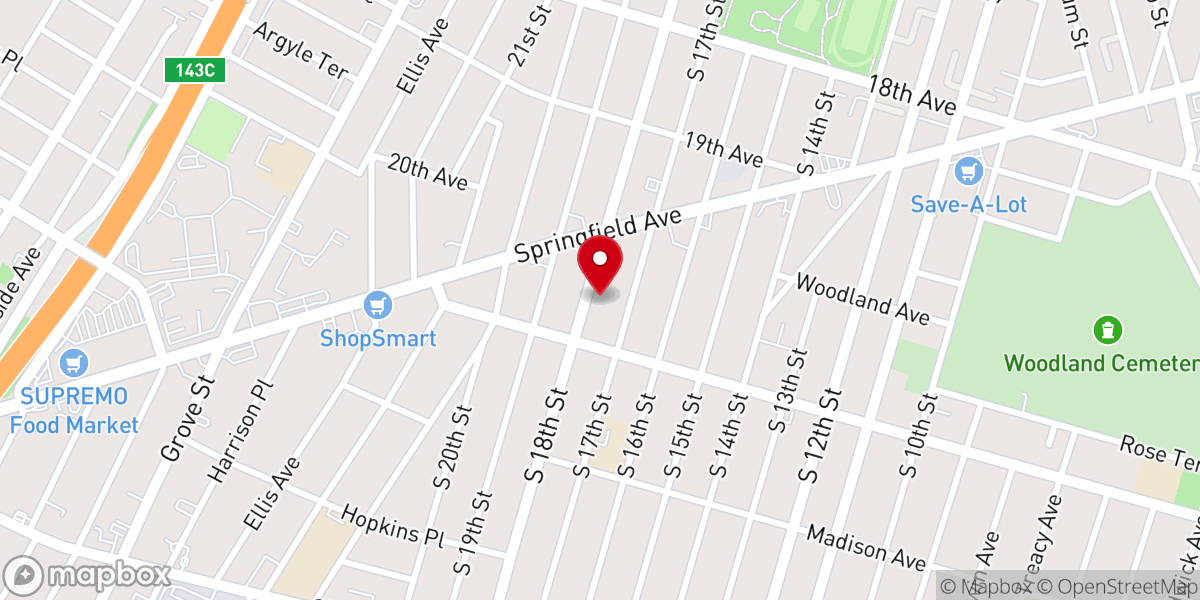 Map showing location of Holy Temple UFW Baptist Church