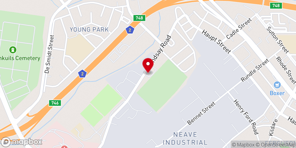 Map showing location of RUCC Port Elizabeth