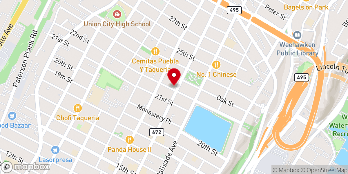 Map showing location of St. Matthew's Lutheran Church