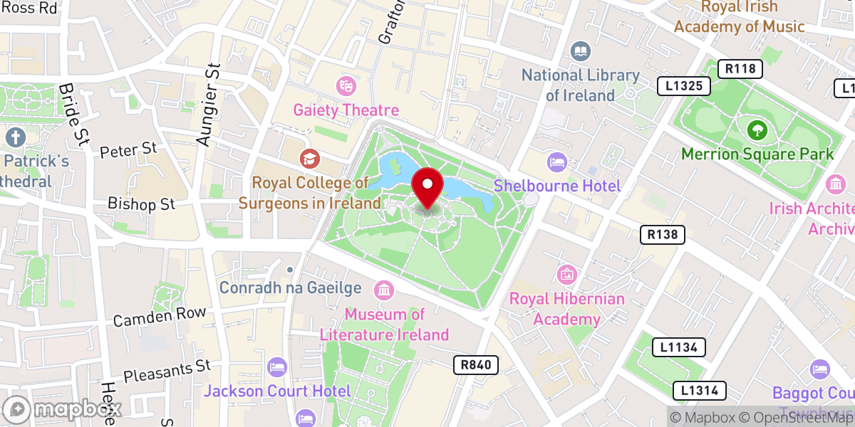 Map showing location of St Stephen's Green
