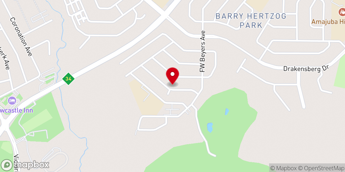 Map showing location of Ppk Newcastle Kerk