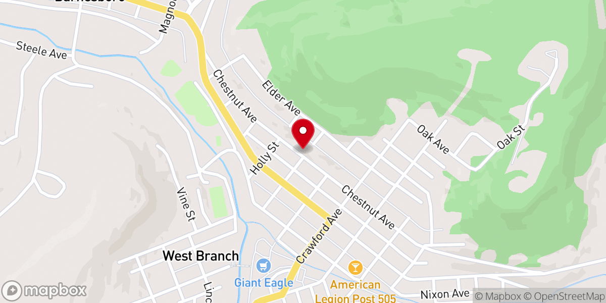 Map showing location of St. Thomas Episcopal Church