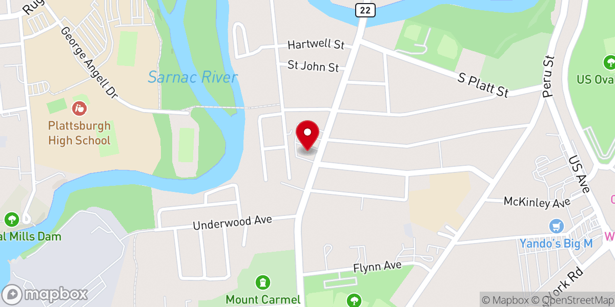 Map showing location of Our Lady of Victory