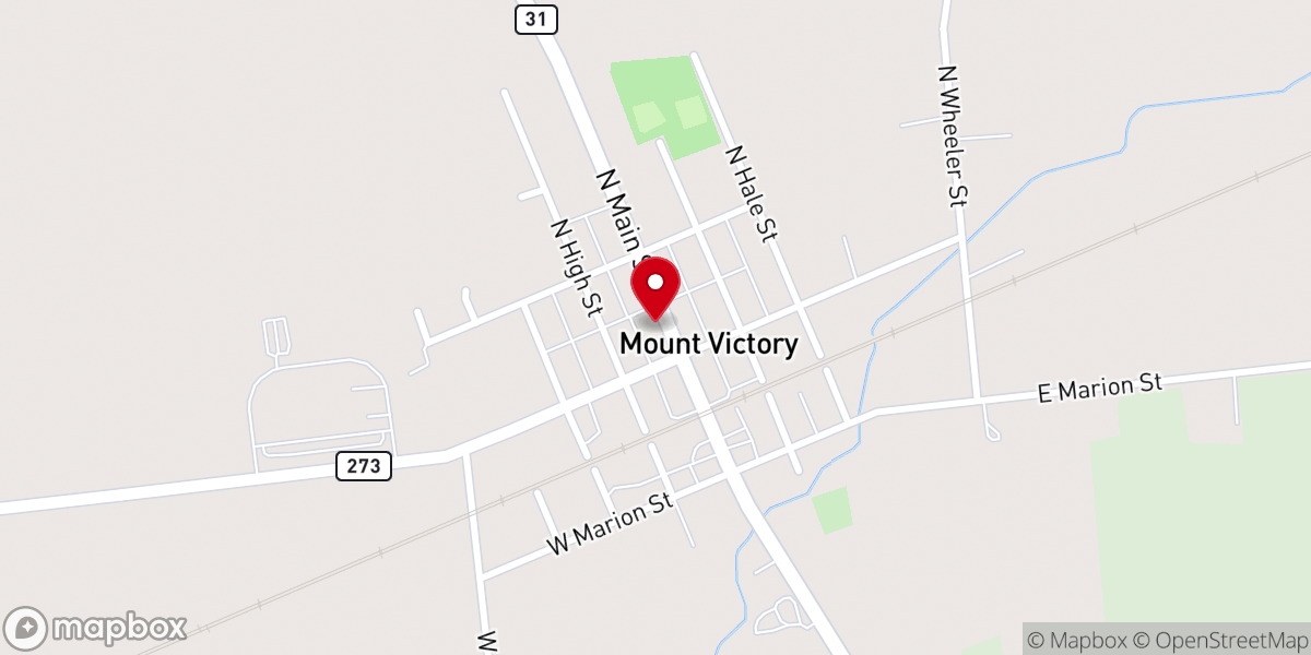 Map showing location of Mt Victory United Methodist