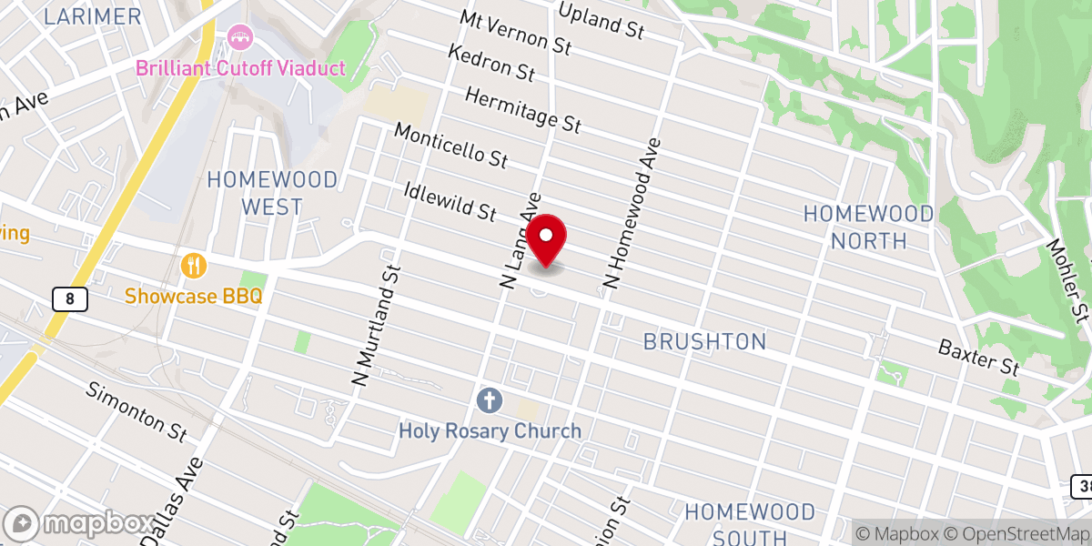 Map showing location of Carrone Baptist Church