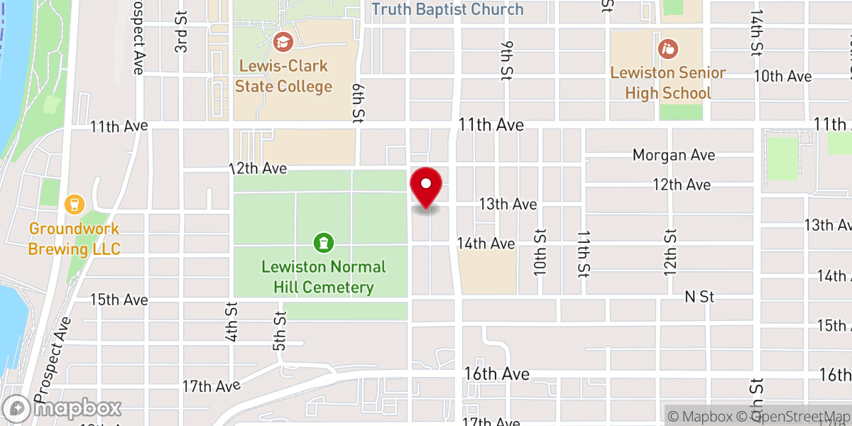Map showing location of Still Waters Baptist Church