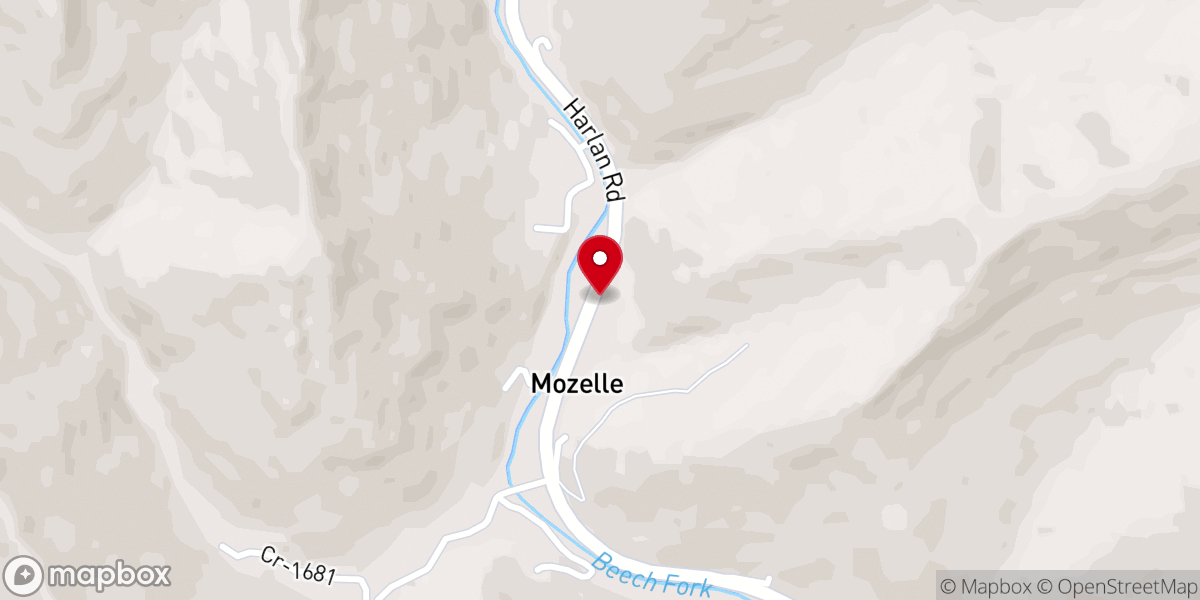 Map showing location of Mozelle Church of God