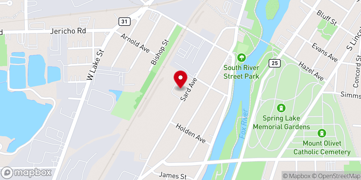 Map showing location of St Peter's Catholic Church