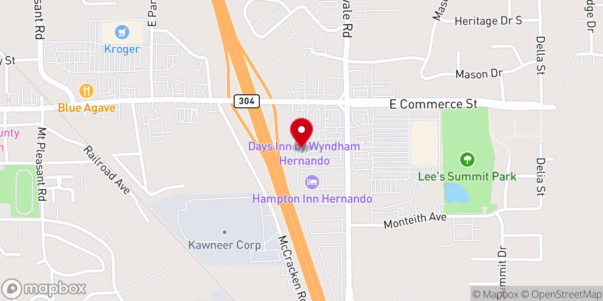 Map showing location of CLUB4 Fitness Hernando