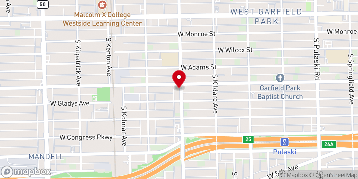 Map showing location of Greater Saint Johns Missionary Baptist Church