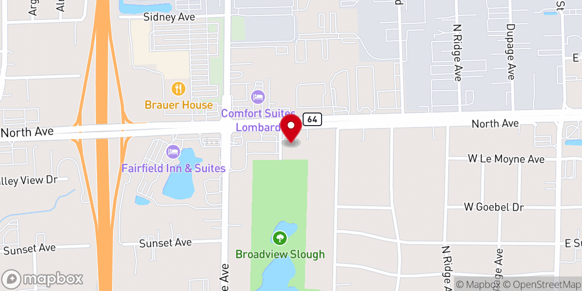 Map showing location of Lombard Assembly Of God