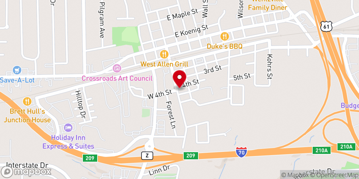 Map showing location of Wentzville Church of Christ