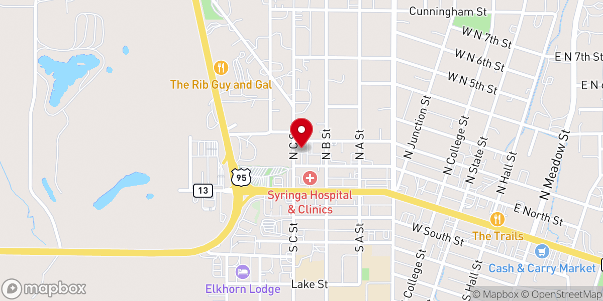 Map showing location of Redeemer Baptist Church