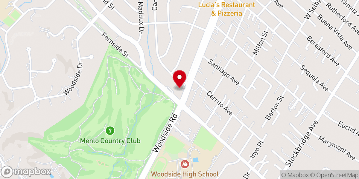 Map showing location of Woodside Road United Methodist