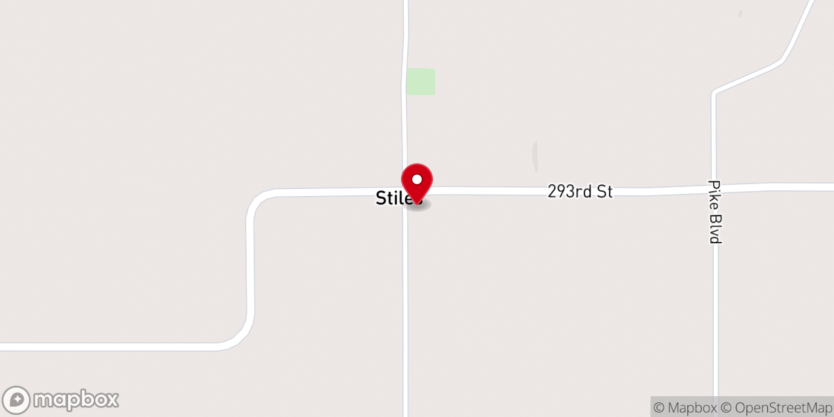 Map showing location of Stiles Christian Church