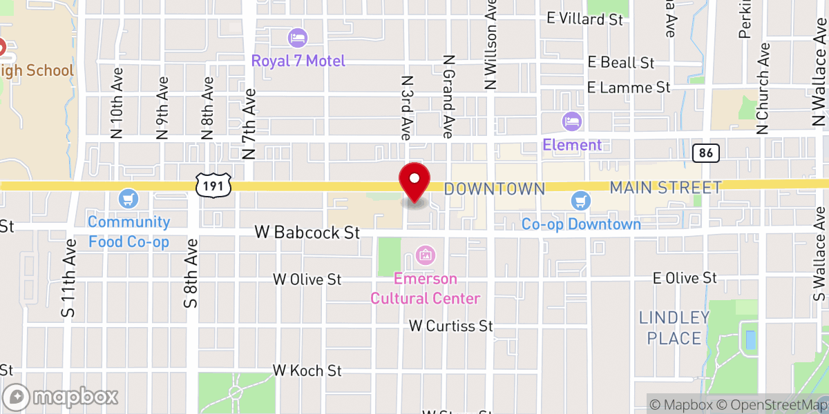 Map showing location of Holy Rosary Catholic Church