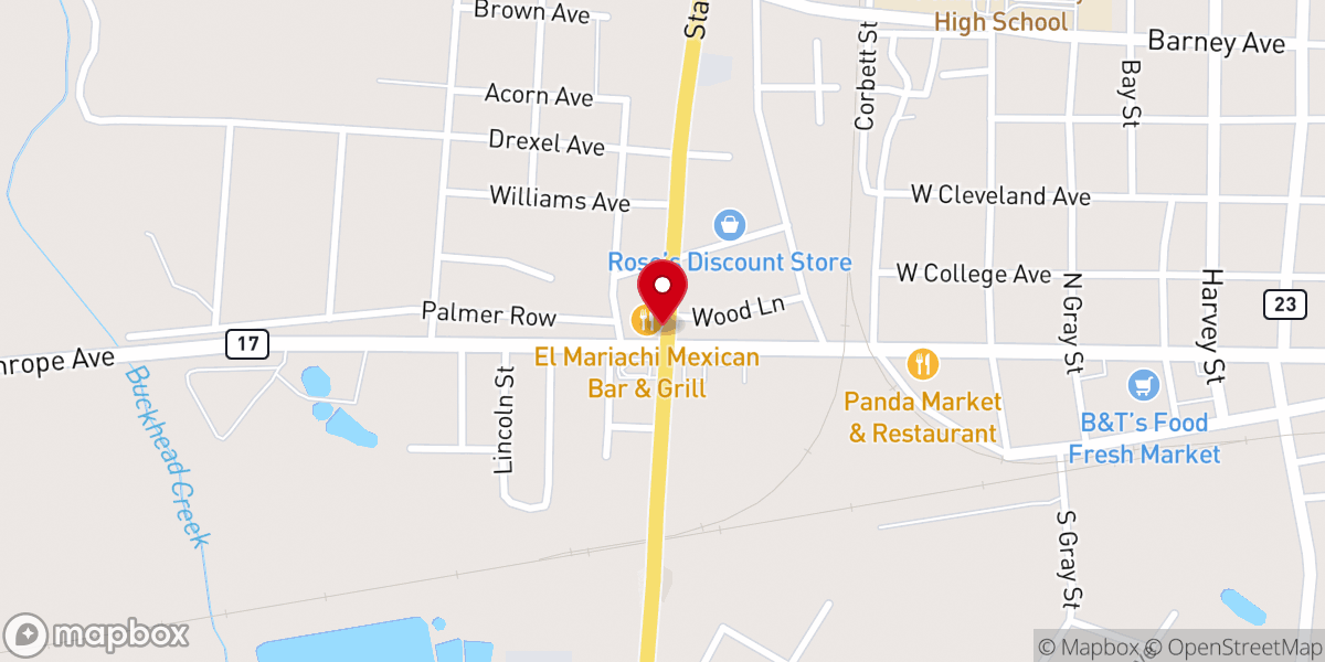 Map showing location of Mt carmel missionary Baptist church