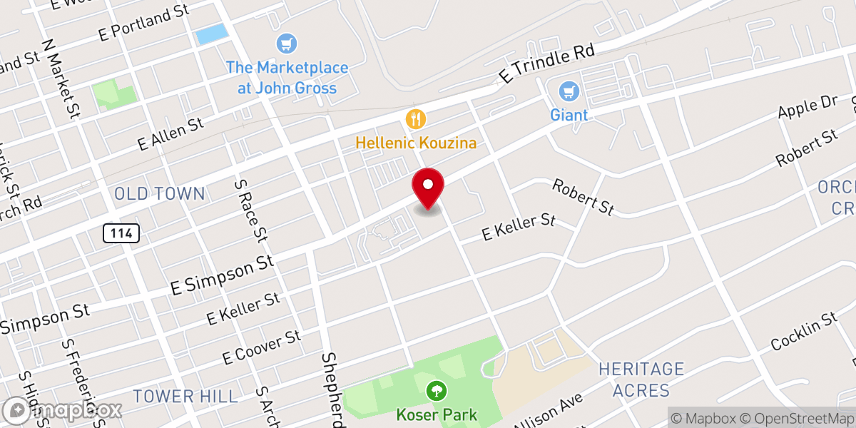 Map showing location of Saint Joseph School