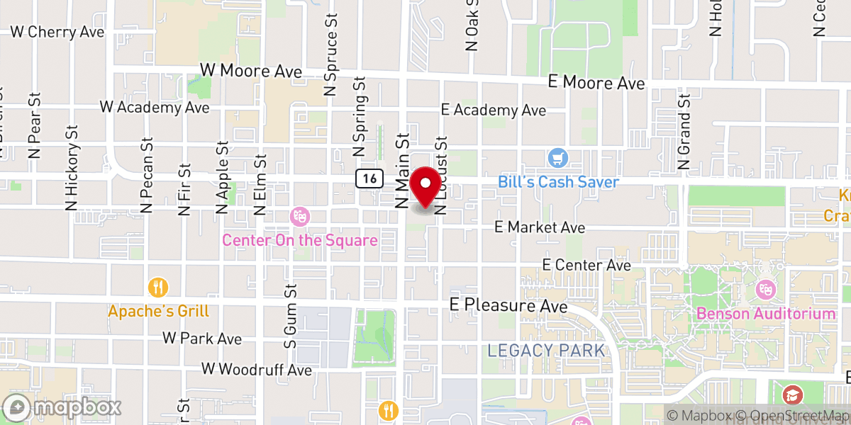Map showing location of Searcy First Methodist Church