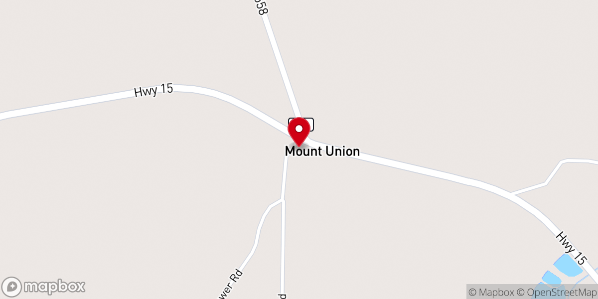 Map showing location of Mount Union Baptist Church
