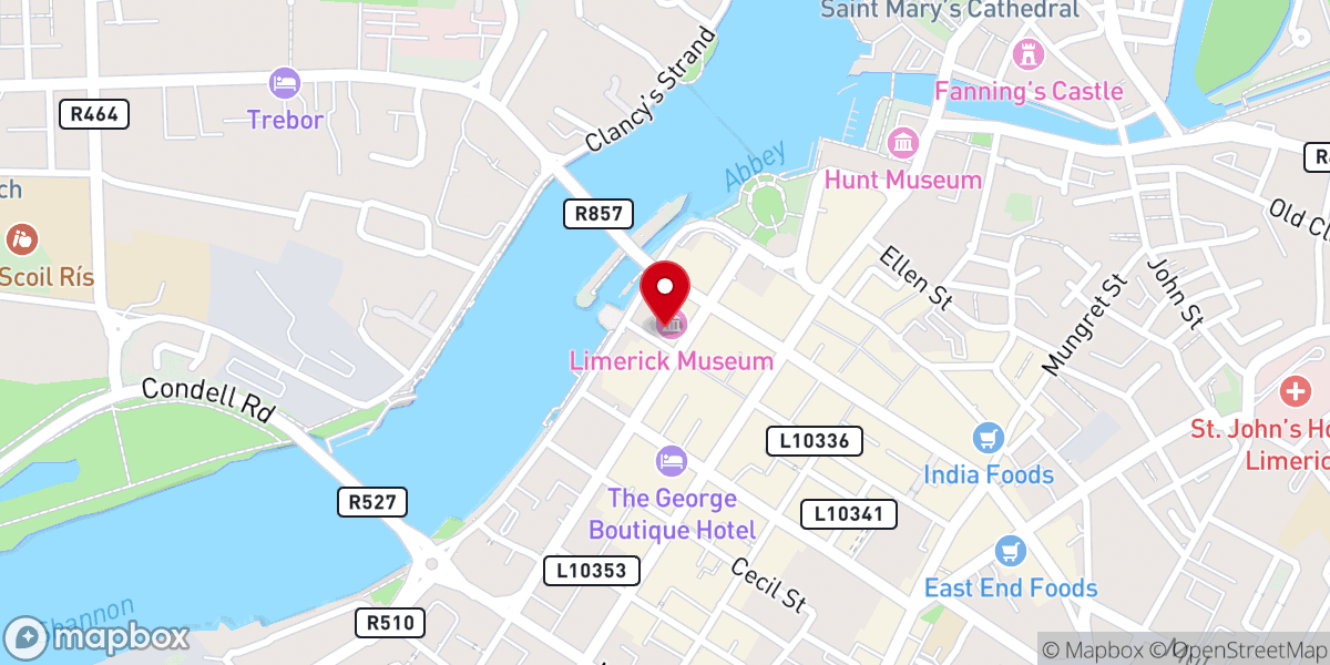 Map showing location of Franciscan Friary