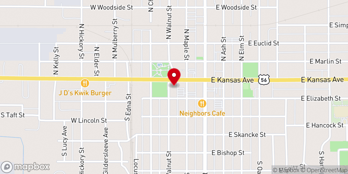 Map showing location of First Christian Church