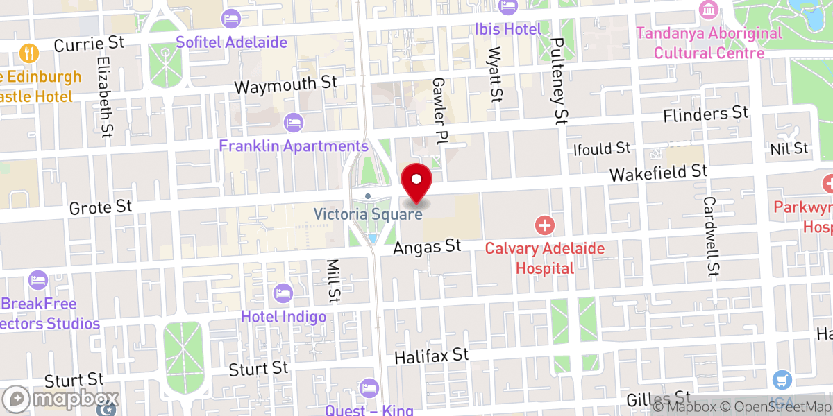Map showing location of Saint Francis Xavier's Cathedral
