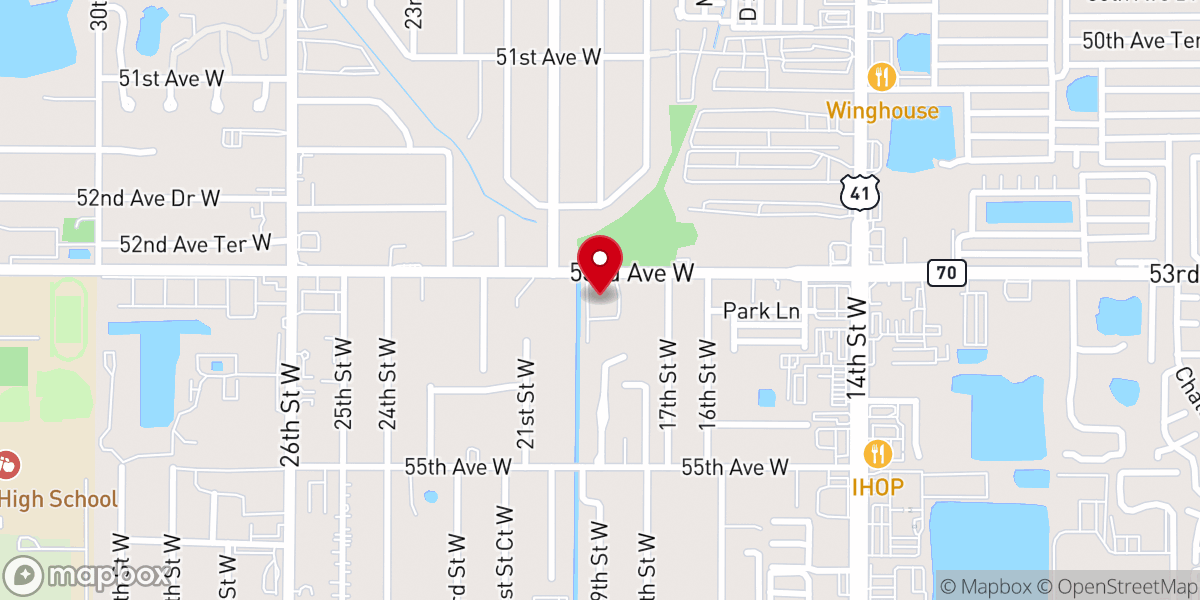 Map showing location of Restoration Family Church of Bradenton Inc
