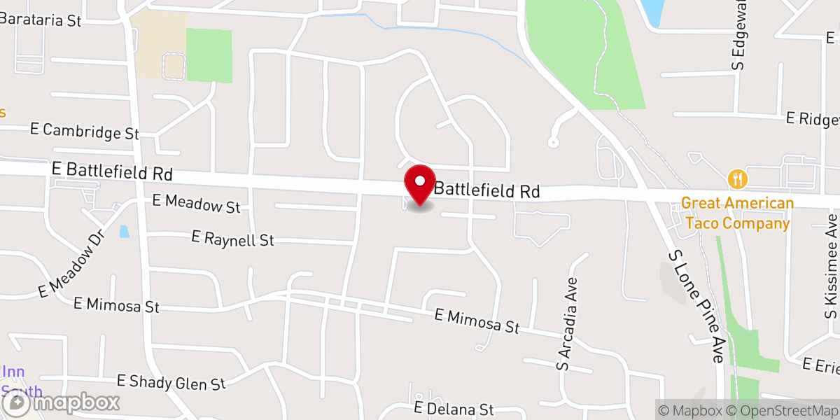 Map showing location of First Unitarian Universalist Church of Springfield MO