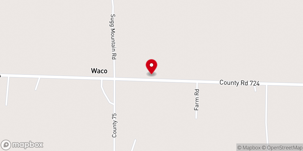 Map showing location of Waco Baptist Church
