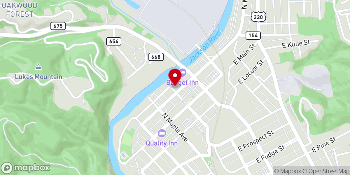 Map showing location of Covington Baptist Church