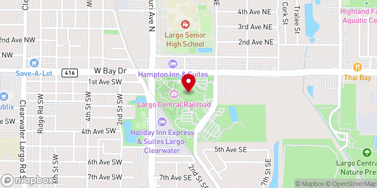 Map showing location of Largo Central Park