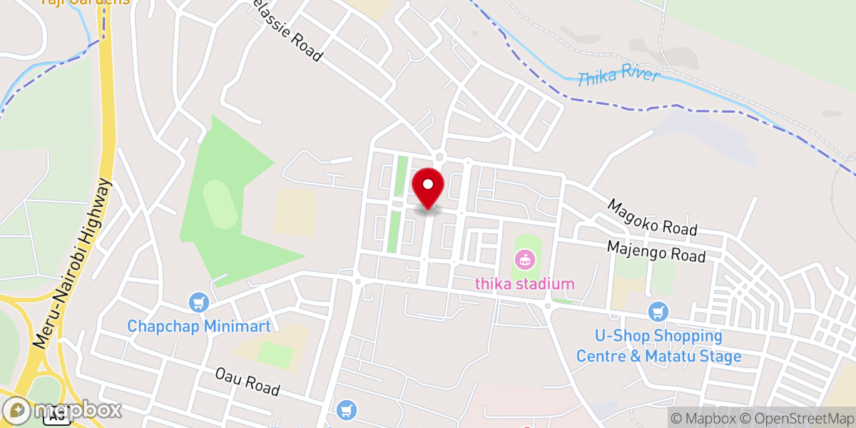Map showing location of Good News Mission, Thika Branch