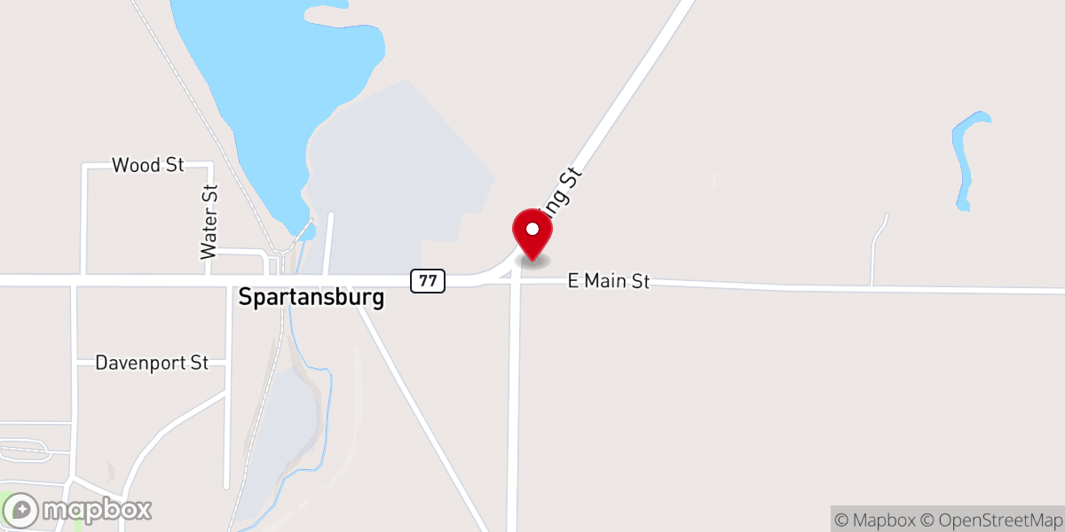 Map showing location of Spartansburg Christian-Mssnry