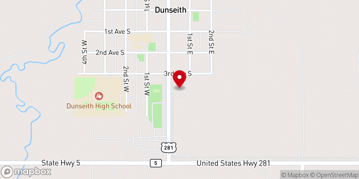 Map showing location of Peace Lutheran Church