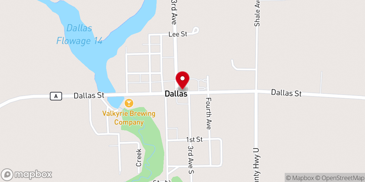 Map showing location of Dallas Lutheran Church