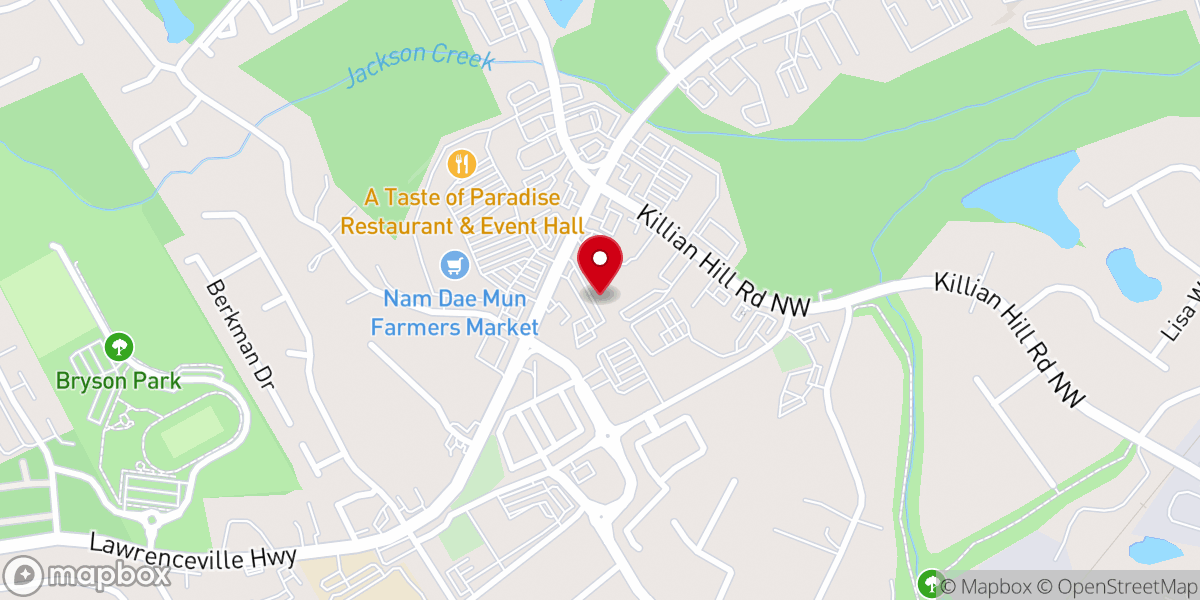Map showing location of God's Creekside Temple