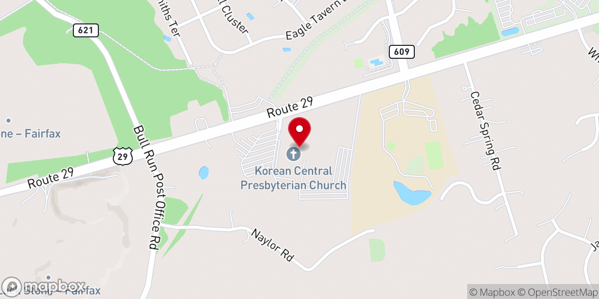 Map showing location of Christ Presbyterian Church