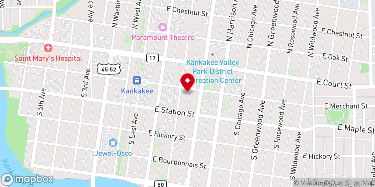 Map showing location of St. Pauls Lutheran Church