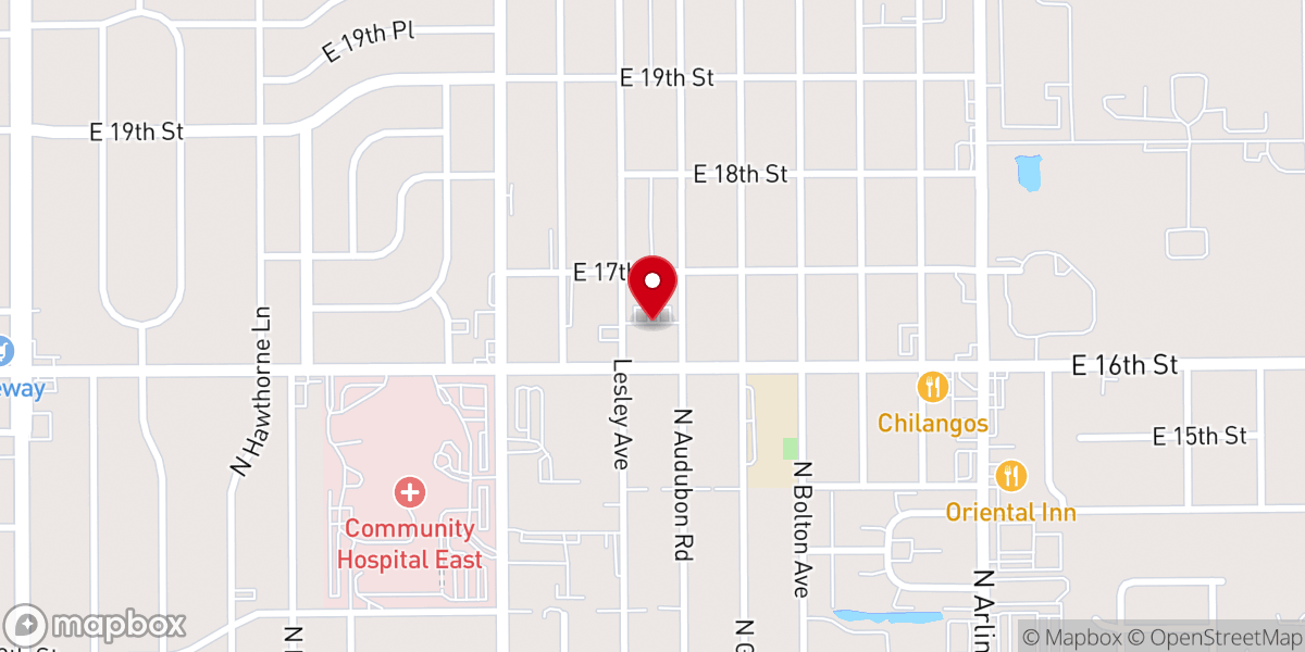 Map showing location of Arlington Heights Baptist Church