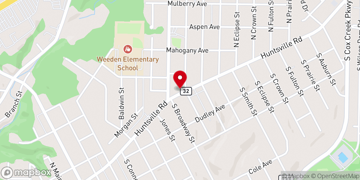 Map showing location of Highland Baptist Church-Broadway Fellowship